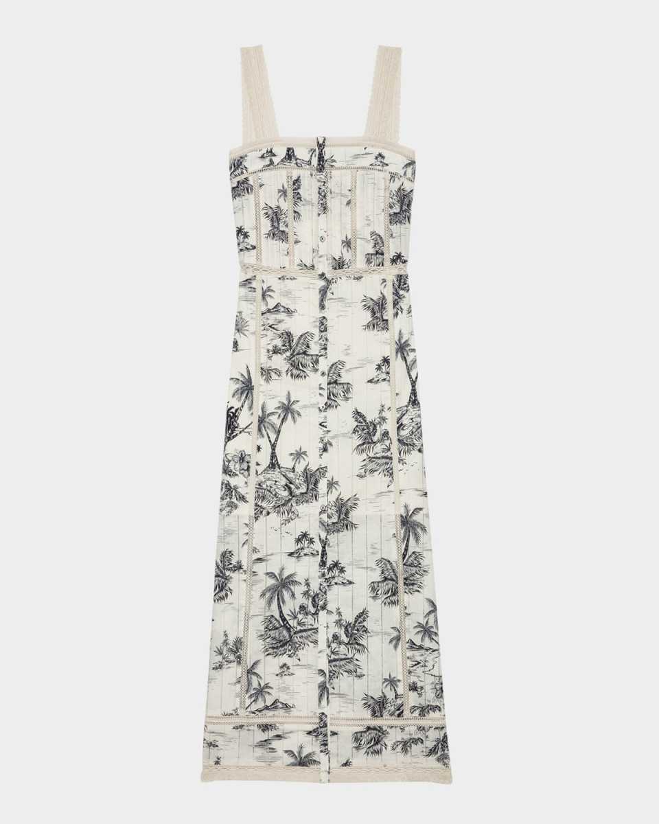 Renaid Tropical Island Midi Dress